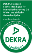 Abzeichen DEKRA Standard Sachverständiger für Immobilienbewertung D2 Wohn- und einfache Gewerbeobjekte